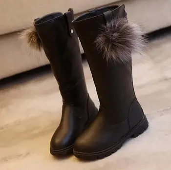 

Fashion child girls boots children snow boots kids princess martin boots PU leather child sneakers high-leg baby snow boots