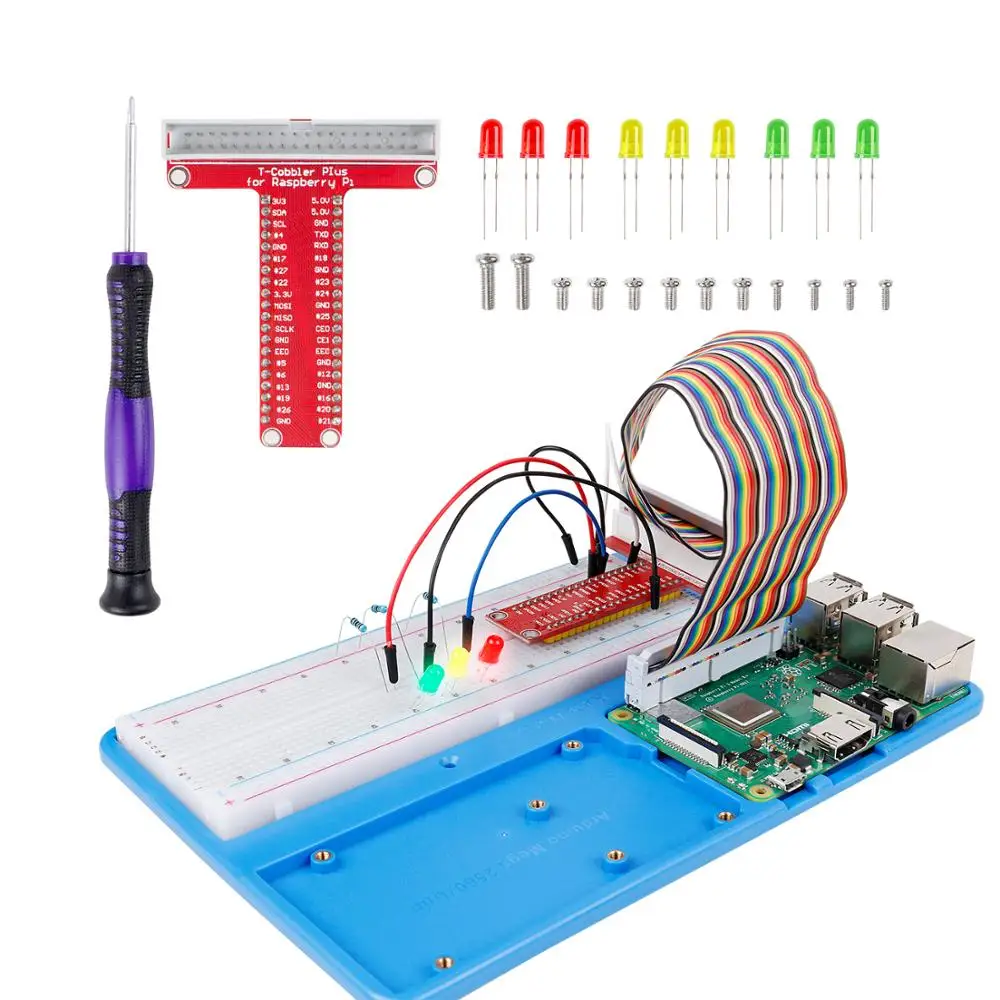 Набор держателей sunfower RAB с 830 точками без пайки монтажная плата перемычки провода резисторы для светодиодов для Arduino Raspberry Pi 3B