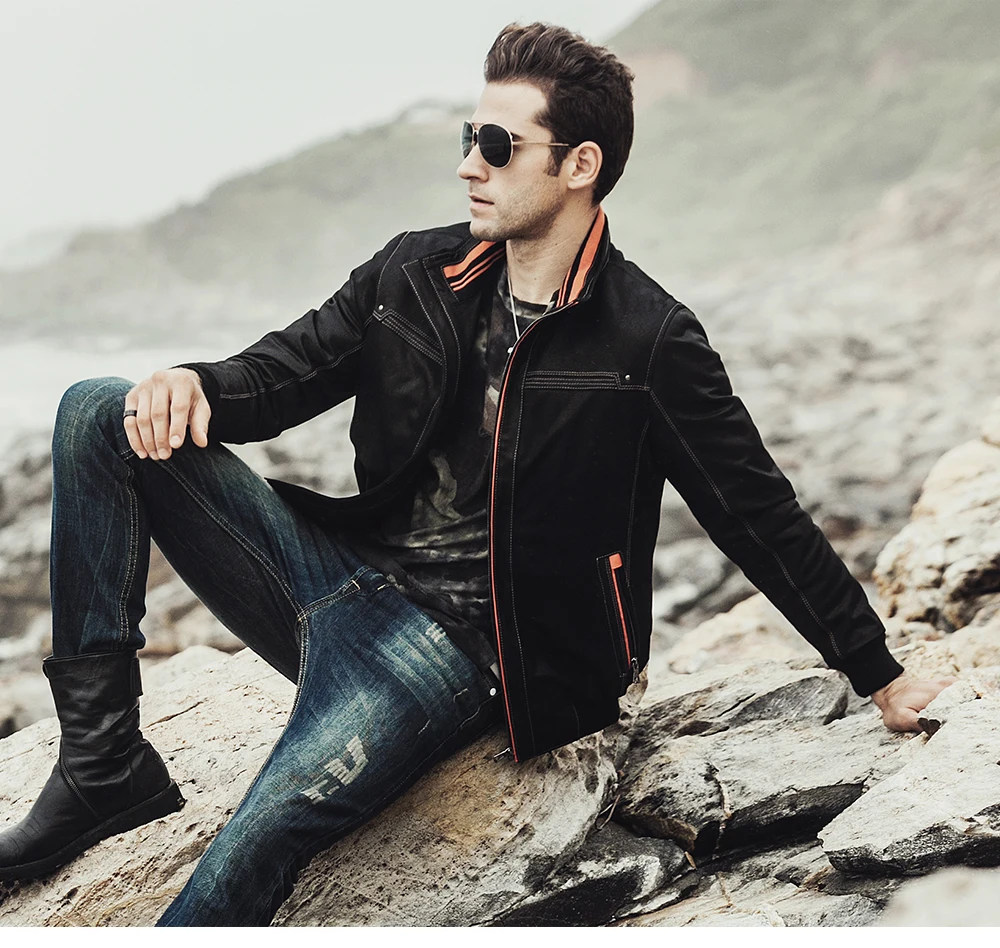 NEW Men's Real leather coat Padding cotton warm Autumn Winter male Genuine Leather Jacket