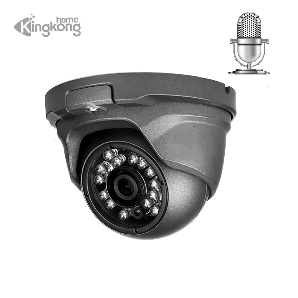 Kingkonghome poe IP камера 4 МП аудио безопасности 1080p открытый металлический CCTV Микрофон