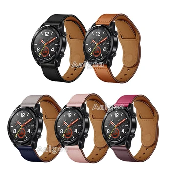 

Fashion Leather Watch Band Strap for Huawei Watch GT Active Watch Replacement Wrist band strap New 22mm leather Bracelet Unisex
