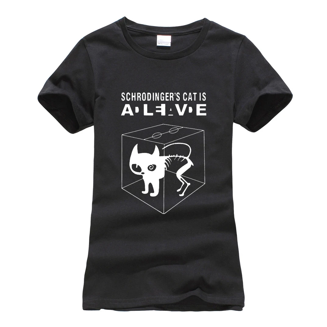 De algodón de manga corta Camisetas Mujer camiseta divertida mujeres el gato de Schrodinger camisetas casuales de verano de 2018 la teoría del Big Bang T camisa De algodón de manga corta Camisetas Mujer camiseta divertida mujeres el gato de Schrodinger camisetas casuales de verano de 2018 la teoría del Big Bang T camisa