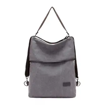 

Fashion Women Large Canvas Female Bookbag Anti Theft Travel Rucksack Lady School Shoulder Bagpack Simple Casual Totes