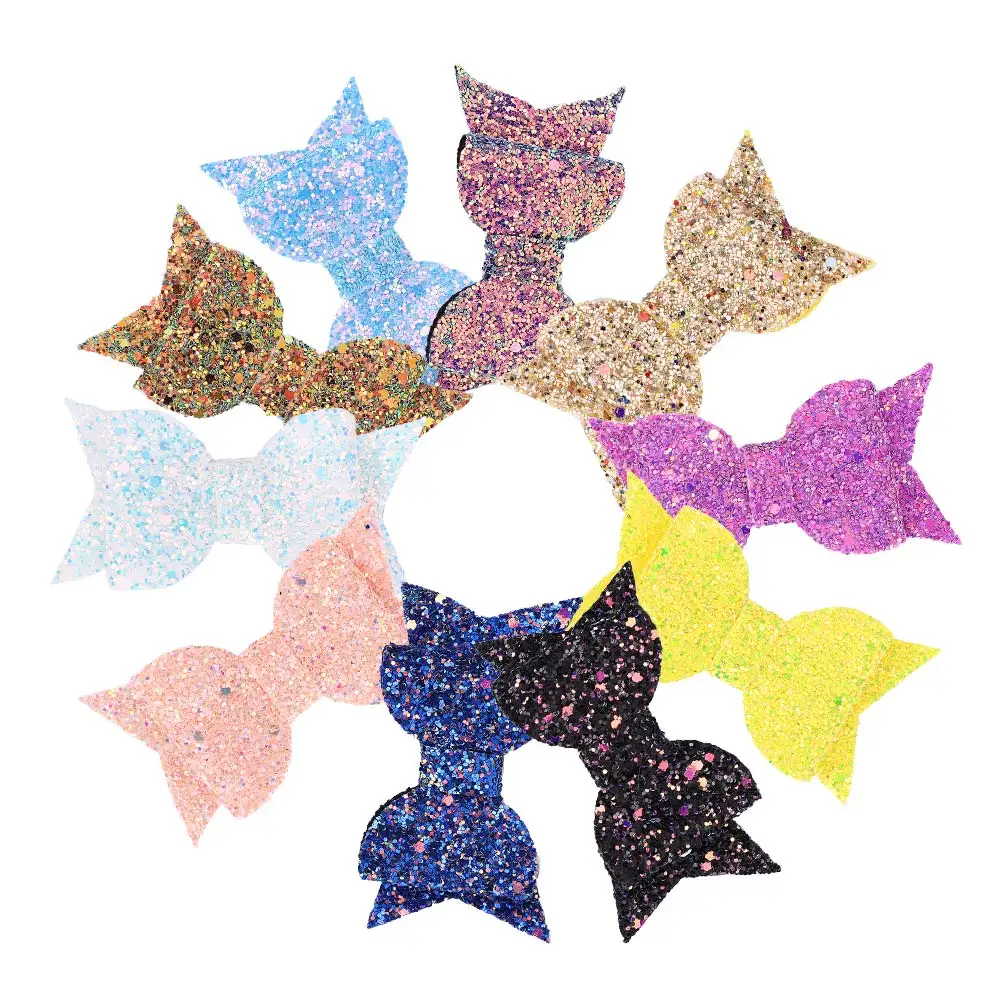 Shiny Bow Hair Clips for Girls Colorful Sweet Glitter Kids Hairpins Bowknot Barette cheveux Baby Hair Accessories