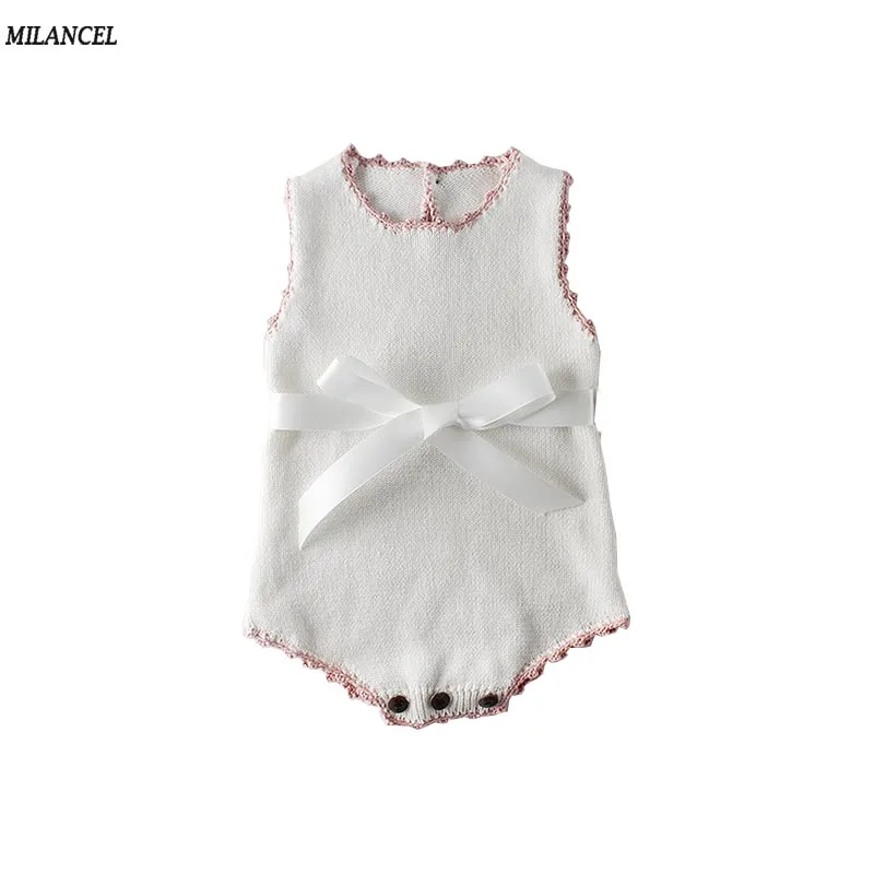 MILANCEL/2019 весенняя одежда для малышей, вязаные боди для маленьких мальчиков, подарок на день рождения, одежда без рукавов для малышей