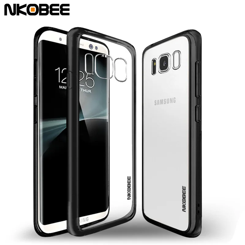 Nkobee прозрачной для Galaxy S8 силиконовый чехол ТПУ Samsung Прозрачный Футляр плюс крышка