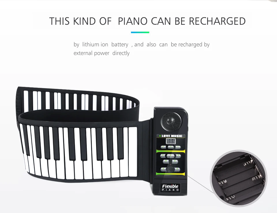 SevenAngel 88 клавиш пианино портативная цифровая клавиатура и поддерживающая педаль мягкого мини силикона гибкое рулонное пианино