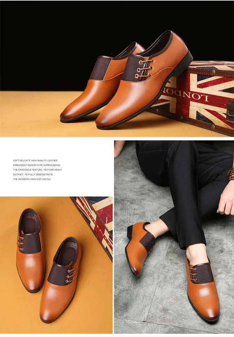Модная мужская обувь мужской формальный деловой офисный Свадебные модельные туфли мужские дизайнерские брендовые кожаные туфли мужские оксфорды большого размера