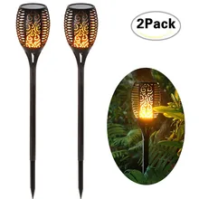 IP65 Flickering Solar Torches Lights, Waterproof LED Dancing Flame Torches Solar Lights Landscape For Garden Path Driveway