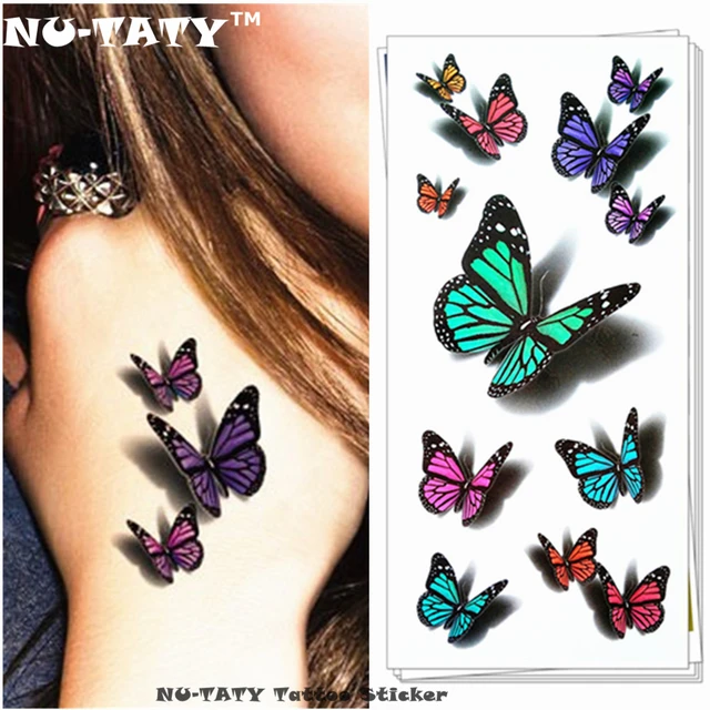 Nu TATY Incrível Borboleta 3d Tatuagem Temporária Body Art