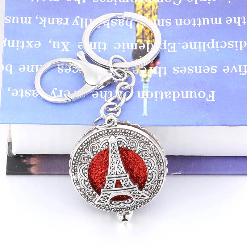 

High Quuality Retro tower Aromatherapy Box Can Open Pendant Keychain Female Fashion Jewelry Wholesale +2 shiny mat HJ731