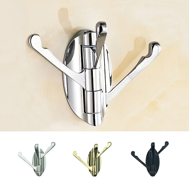 

Bathroom Clothes Hook Zinc Alloy 180 Degree Rotation Movable Hook Kitchen Bath Towel Coat Hat Cloth Hangers Bag Hanging Hook