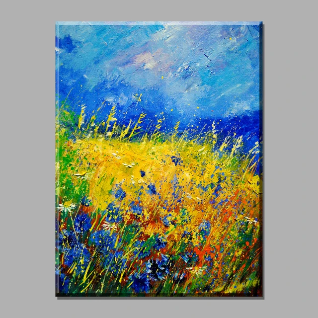 abstract blue sky blue flower scenery canvas art vintage home abstract blue sky blue flower scenery canvas art vintage home