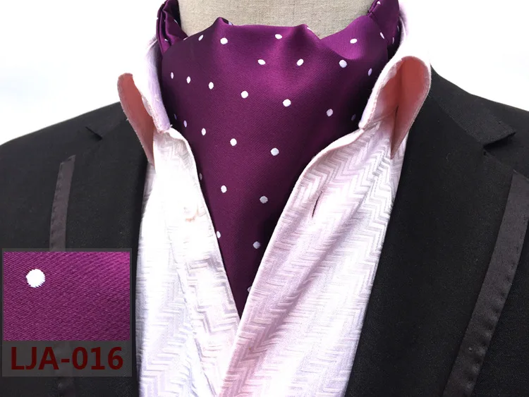 Мужские в английском стиле винтаж формальные галстук Шелковый Цветочный в точка жаккарда тканые Ascot для бизнес вечерние интимные