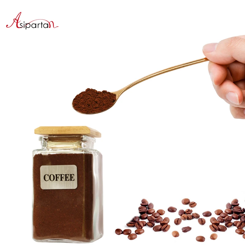 Asipartan المقاوم للصدأ زهرة شكل ملعقة قهوة مقبض عازمة المجارف ل كريا الحلوى الجليد الشاي القهوة التحريك ملعقة coffeeware