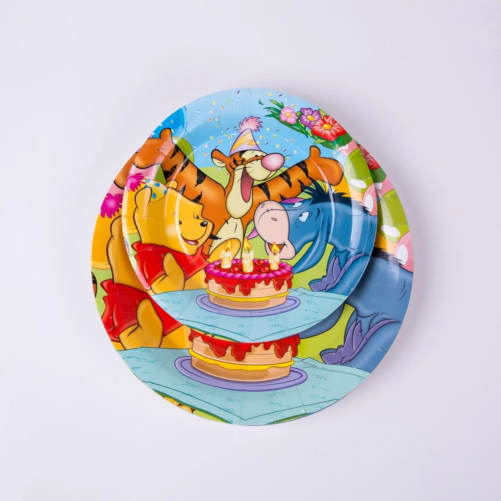 

7inch Yellow Bear&tiger Birthday Party Decoration paper tray Party Supplies Baby Birthday Anniversary celebration Activity goods