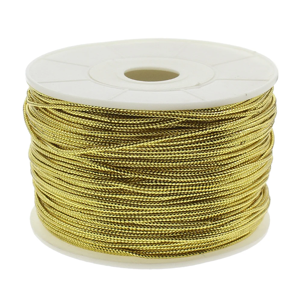 

100Yards/Lot 1.5mm gold color Nylon Cord Thread Cord Plastic String Strap DIY Rope Bead Necklace European Bracelet Making