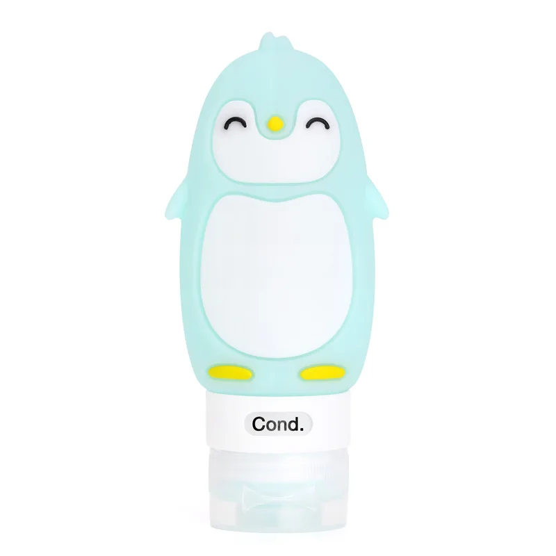 1 шт. 90 мл силиконовые бутылки с пингвинами для путешествий на открытом воздухе Упаковочный пресс для шампуня для ванной маленькие контейнеры Прямая поставка - Цвет: Green
