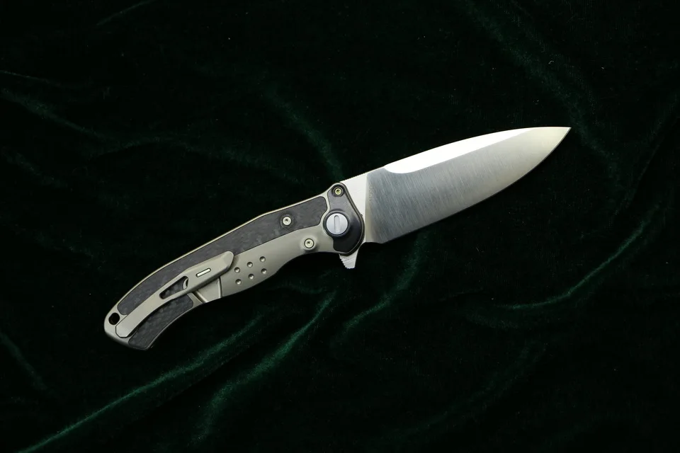 Складной нож VENOM BONE DOCTOR M390 Titanium CF Flipper уличный Карманный кухонный для кемпинга