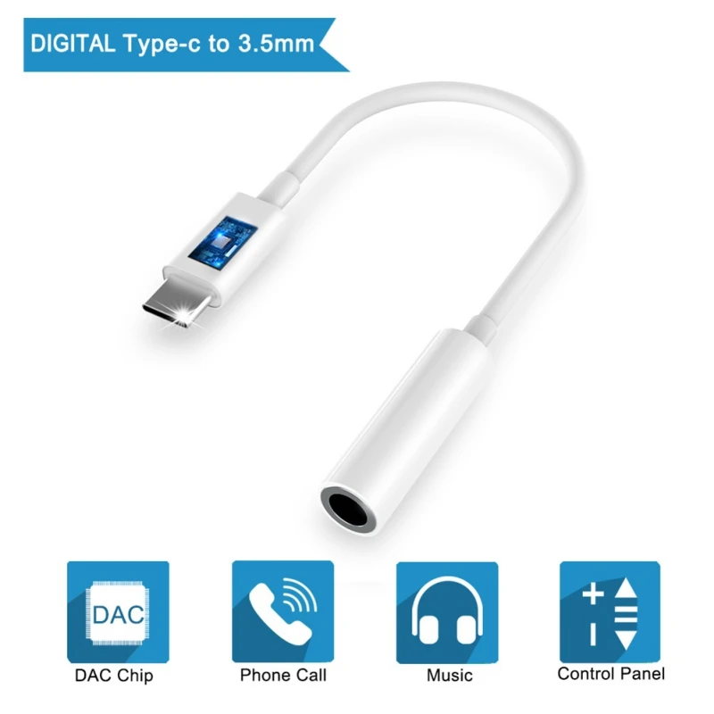  USB C Maschio a 3.5mm Femmina Stereo Auricolare Martinetti Digitale Audio 24BIT HD Per iPad Pro Hua