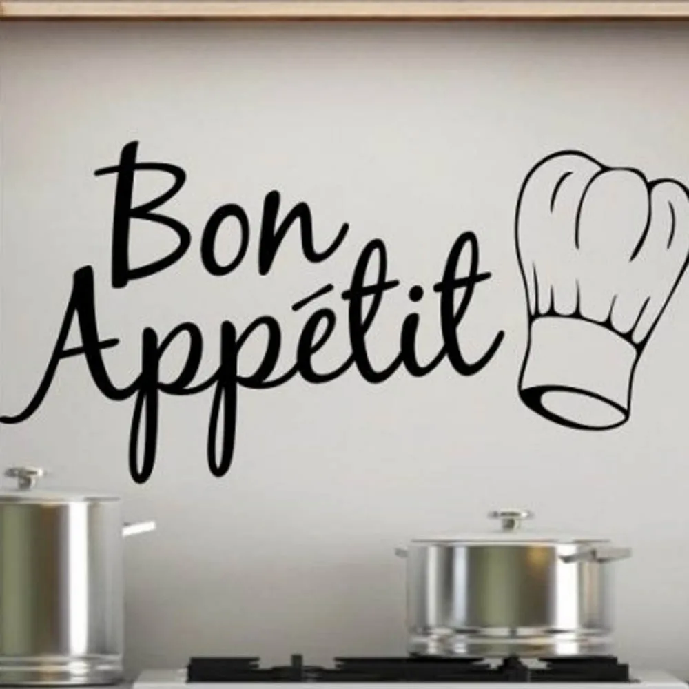 Fashion Characters Words Restaurant Kitchen Stickers Bon Appetit