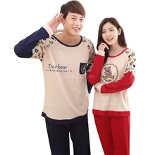 Брендовая хлопковая красная пижама для пары, пижамный комплект с героями мультфильмов, пижамный комплект, пижамы Mujer Lover, мужские женские пижамы, одежда