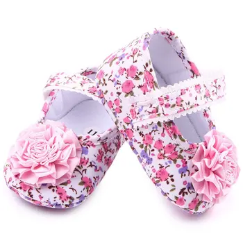

Summer Zapatos Baby Girls Infant Cotton Flower Soft Sole Kids Walking First Walker QF