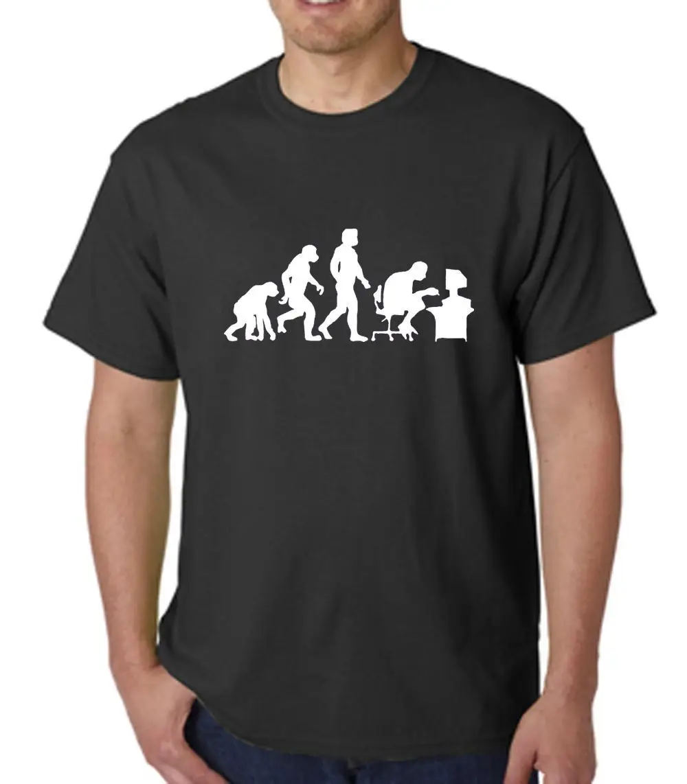 Men's Novelty T Shirt Evolution of A Computer Geek Pc Gamer Tees Brand ...