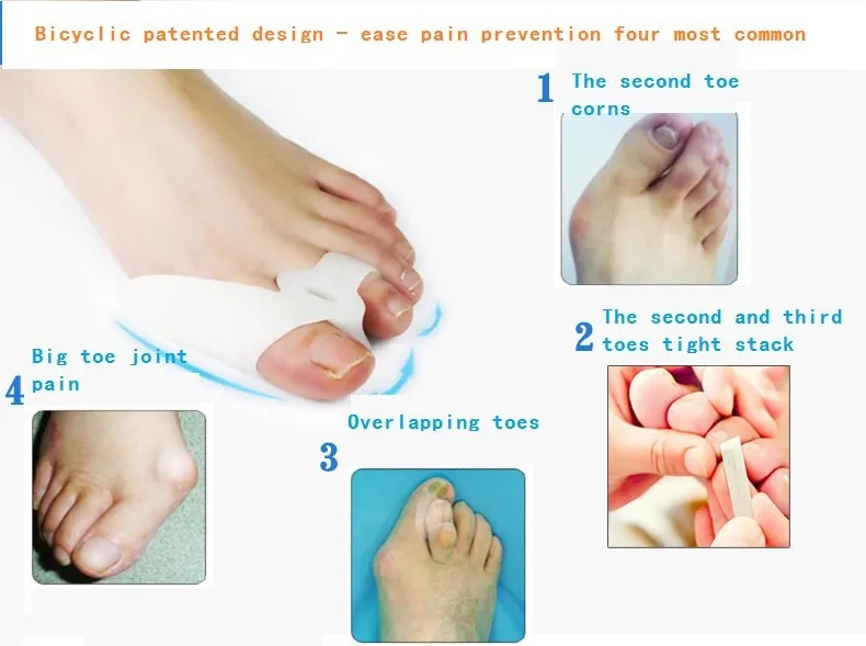 2piece2016 Новый крем для ног специальных Вальгусной Бициклическая пальца ортопедические скобки исправить ежедневно силиконовые ног большой
