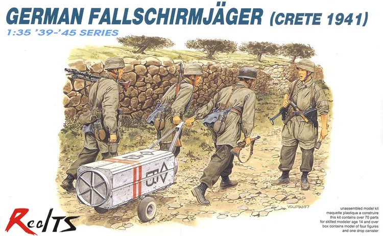 Realts Дракон 6070 1/35 Пособия по немецкому языку Fallschirmjager Крит '41 (4 цифры)