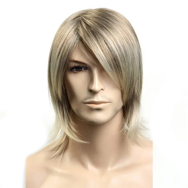 Yiyaobess 12inch Synthetic Japanese Fiber Straight Mens Hair Wig Highlights  Medium Length Wigs For Men Japanese Fiber - Synthetic Wigs(for Black) -  AliExpress