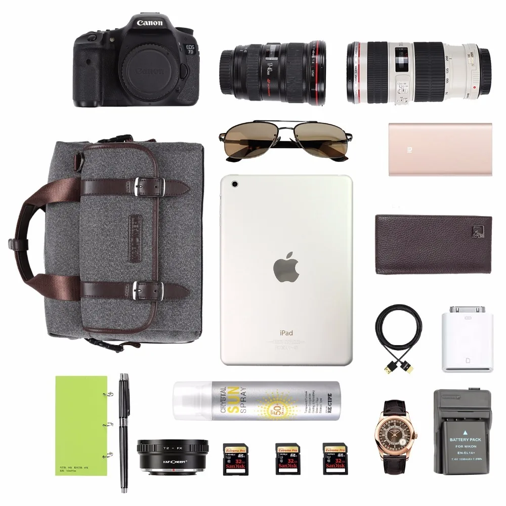 K& F концепция портативный одно плечо Камера сумка водонепроницаемый противоударный Путешествия Фото/Видео Сумки Досуг посылка для Canon Nikon