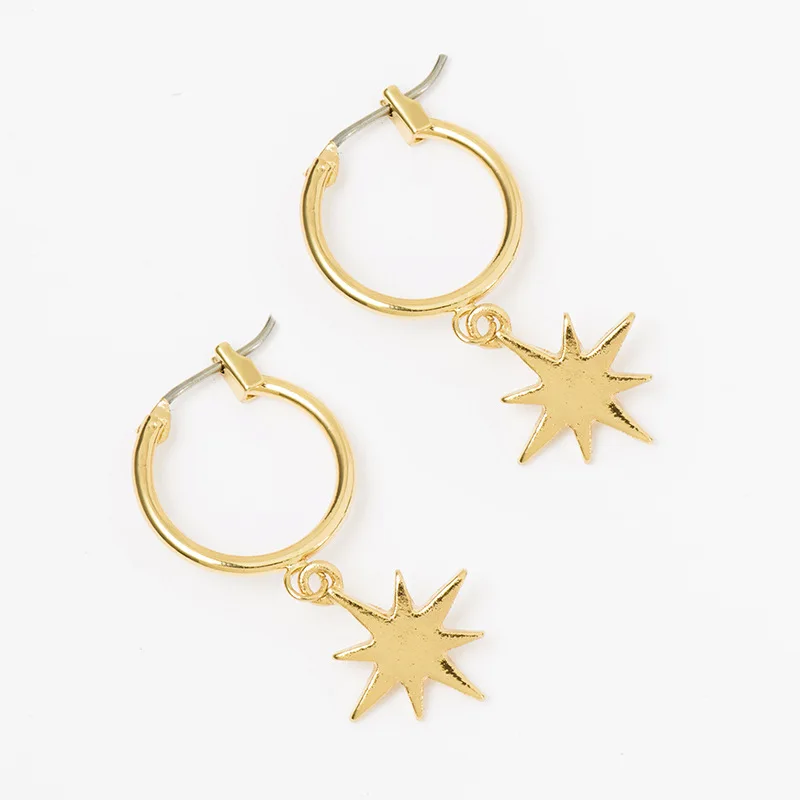 

New Coin Earrings Anise Star Earring Selling Women's Simple Earrings Personality Green Small Accessories Wholesale