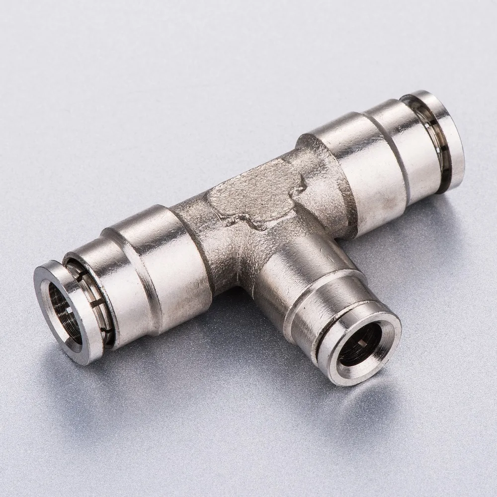 

3 Way T shaped Tee Pneumatic 10mm 8mm 12mm 6mm 4mm 12mm OD hose stainless steel 316 Tube Push in Quick fitting