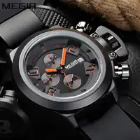 Relogio Masculino Megir แบรนด์หรูนาฬิกาข้อมือผู้ชายนาฬิกาซิลิโคนสีดำสไตล์แฟชั่น Chronograph Sport Quartz นาฬิกาผู้ชายสีขาว
