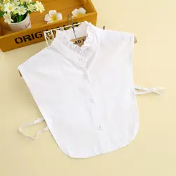 2019 Новый корейский белый черный свитер блузка рубашка манишка с высоким воротом женские хлопок съемный съемные воротники для Для женщин