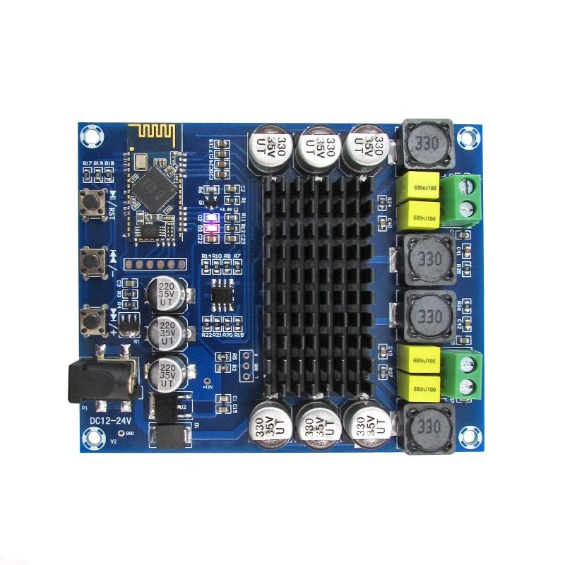 

TPA3116D2 Bluetooth Amplifier Board Digital Audio Amplifiers DC12-24V Amplificador Dual Channel 2*120W For DIY Wireless Speaker