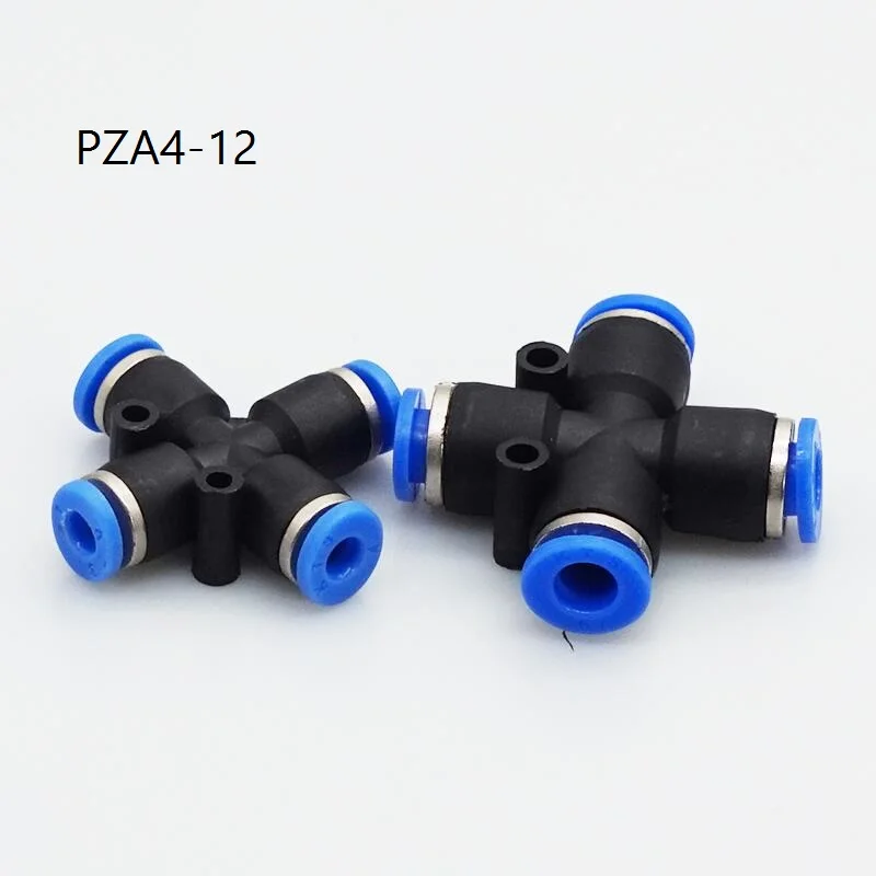 

10pcs/lot Cross type four pipe joint Air Pneumatic Quick Connector Fittings 4mm 6mm 8mm 10mm 12mm pneumatic joint