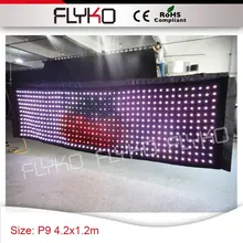 4,2x1,2 m P9 низкая цена led видео свет занавес для питья вечерние украшения