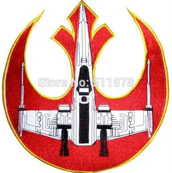 

4" STAR WARS Rebel Logo with X-wing Luke Skywalker Uniform Animated Movie TV Series Embroidered Emblem iron on patch