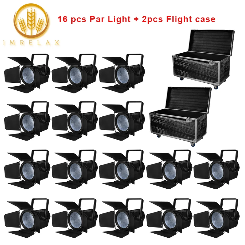 

IMRELAX 16pcs High Power 200W LED Par Light With Flight Case Package Professional Effect For Party Stage With Fold Metal Cover