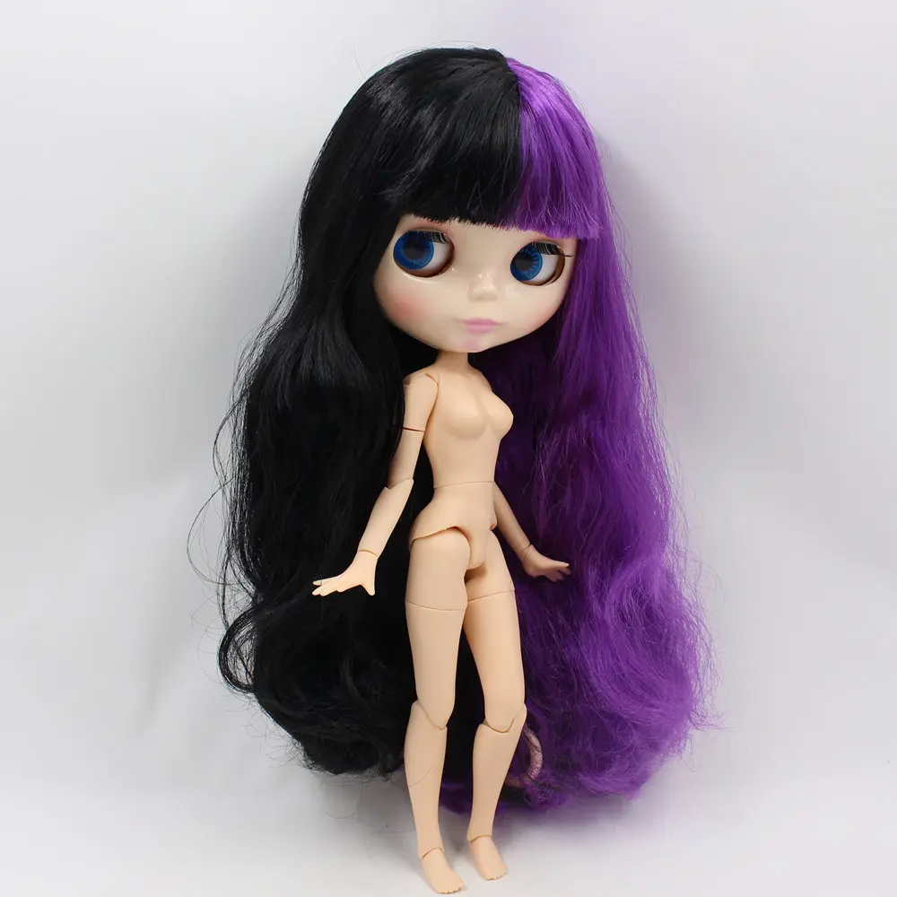 Ледяной DBS Blyth кукольные серии No.280BL1962/117 черно фиолетовые волосы из белой кожи