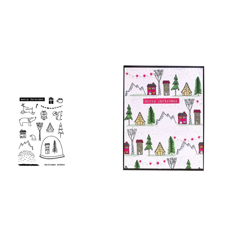 

MERRY CHRISTMAS WINTER Transparent Clear Silicone Stamp/Seal for DIY scrapbooking/photo album Decorative clear stamp sheets