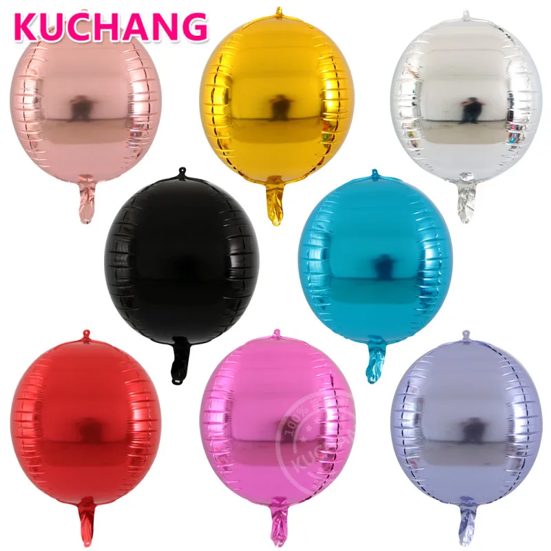 

20pcs 22inch Silver Gold 4D Round Sphere Shaped Aluminum Foil Balloons Helium Wedding Baby Birthday Party Decorations Supplies