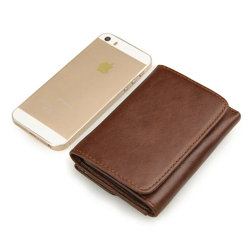 

Genuine Leather Men Wallet Short Solid Wallets