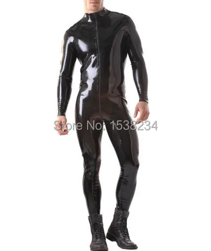 Латексный Облегающий комбинезон латекс Zentai боди для мужчин Zentai Unitard молния спереди Индивидуальные