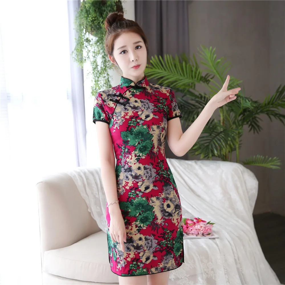 Шанхай история 2019 Весна Cheongsam смесь льна Qipao с подкладкой китайское традиционное платье Восточный китайский Женская одежда