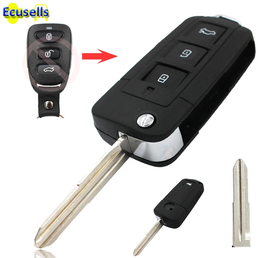 

Modified Replacement Remote Key Keyless Entry Housing Case Fob 3+1 Buttons for KIA Cerato Forte Spectra Optima RIGHT BLADE