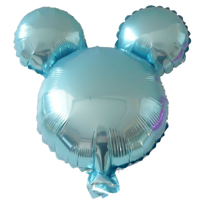 10 шт Мини Микки голова алюминиевой фольги Воздушные шары Дети Микки Маус игрушки мяч день рождения украшения мультфильм голова животного шар - Цвет: pearl blue