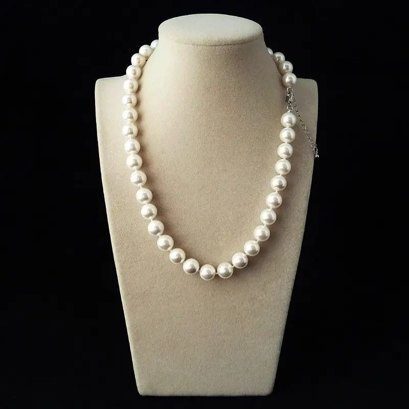 

Miss charm Jew.788 latest popular style natural AAA+ 10mm white fashion shell pearl necklace